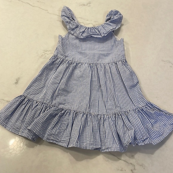 Ralph Lauren Other - Ralph Lauren 24 M girls seersucker blue and white dress worn once